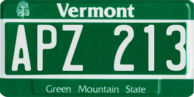 VT license plate APZ213