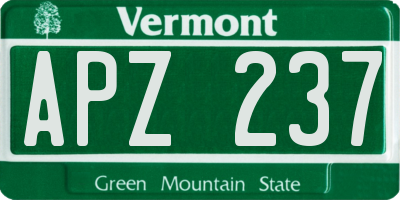 VT license plate APZ237