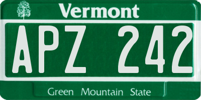 VT license plate APZ242