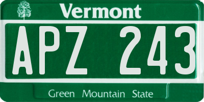 VT license plate APZ243