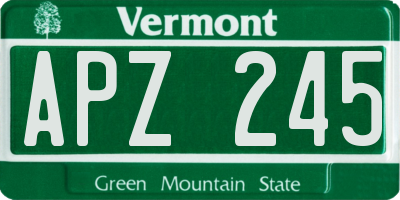 VT license plate APZ245