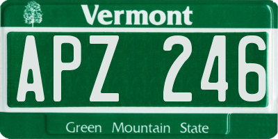 VT license plate APZ246