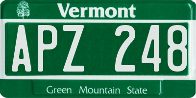 VT license plate APZ248