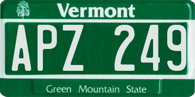 VT license plate APZ249