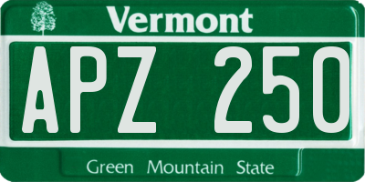 VT license plate APZ250