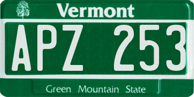 VT license plate APZ253