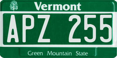 VT license plate APZ255