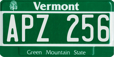 VT license plate APZ256