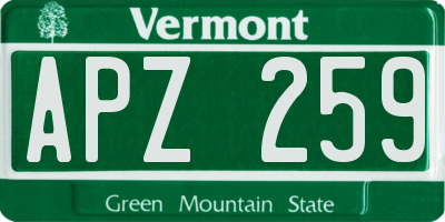 VT license plate APZ259