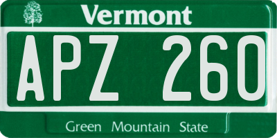VT license plate APZ260