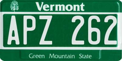 VT license plate APZ262