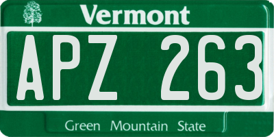VT license plate APZ263