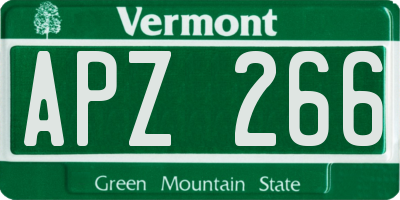 VT license plate APZ266