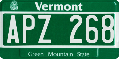 VT license plate APZ268