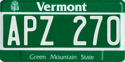 VT license plate APZ270