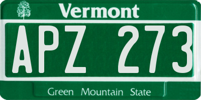 VT license plate APZ273