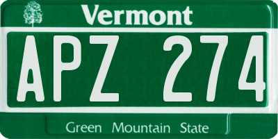 VT license plate APZ274
