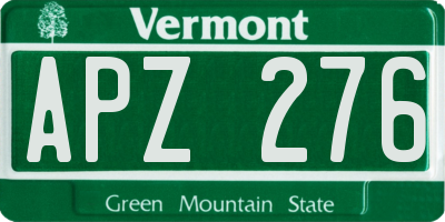 VT license plate APZ276