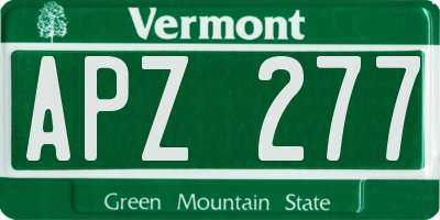 VT license plate APZ277