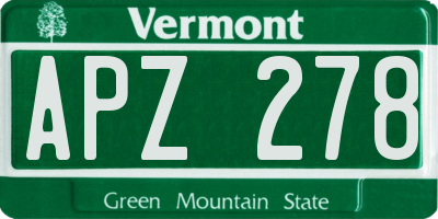 VT license plate APZ278