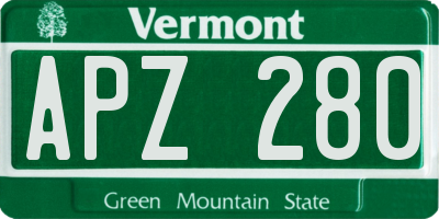 VT license plate APZ280