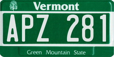 VT license plate APZ281