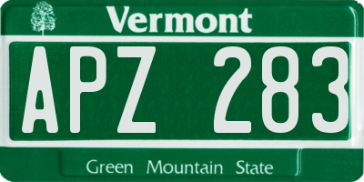 VT license plate APZ283