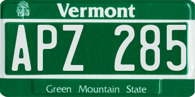 VT license plate APZ285