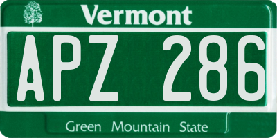 VT license plate APZ286