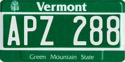 VT license plate APZ288
