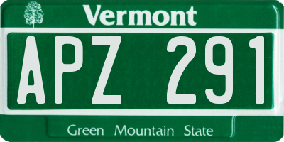 VT license plate APZ291