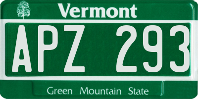 VT license plate APZ293