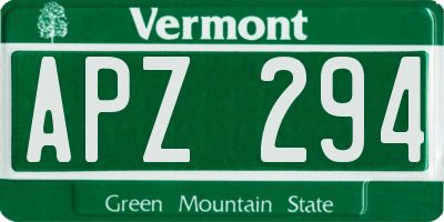 VT license plate APZ294