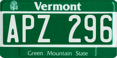VT license plate APZ296