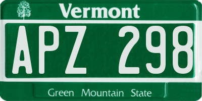 VT license plate APZ298
