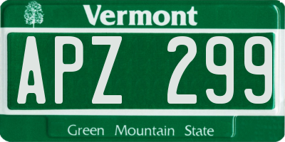 VT license plate APZ299