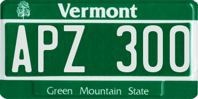 VT license plate APZ300