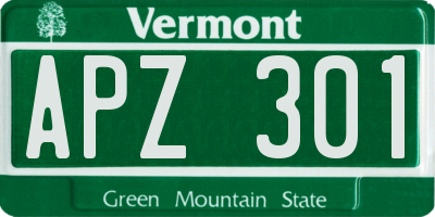 VT license plate APZ301