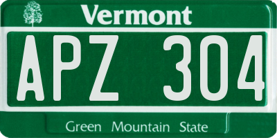 VT license plate APZ304