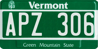 VT license plate APZ306
