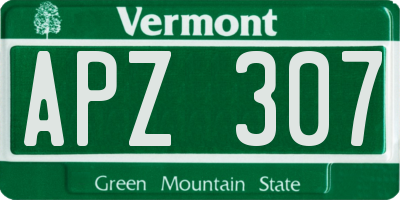 VT license plate APZ307