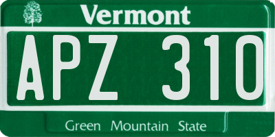 VT license plate APZ310