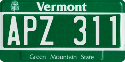 VT license plate APZ311
