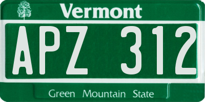 VT license plate APZ312