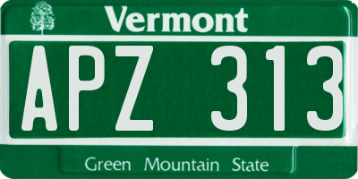 VT license plate APZ313