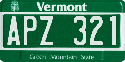 VT license plate APZ321