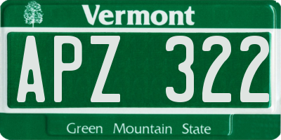 VT license plate APZ322