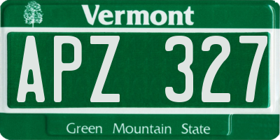 VT license plate APZ327