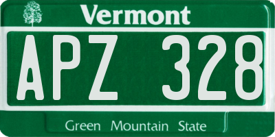 VT license plate APZ328