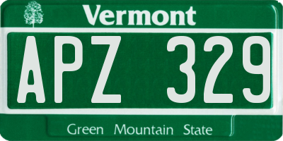 VT license plate APZ329